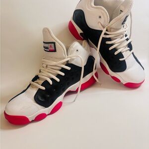 Jordan Kids Sneakers in White, Black, and Red